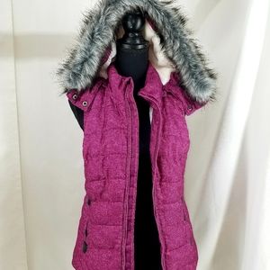 GreenTea Purple Vest Removeable Hood  Size S
